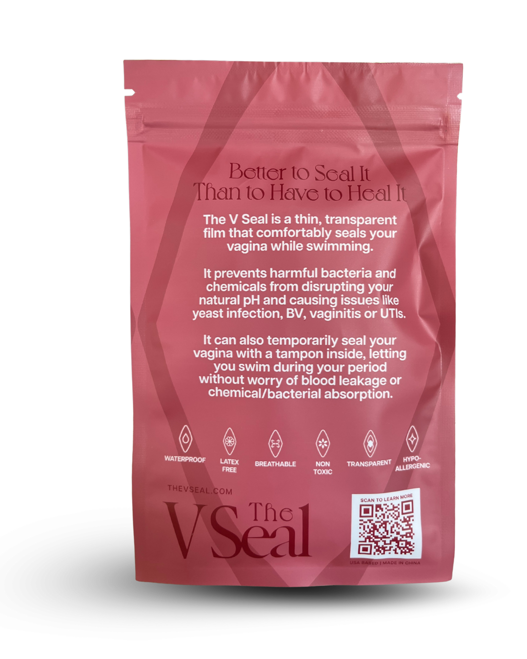 5 Pack - The V Seal: A Vaginal Infection Prevention Product for Swimming
