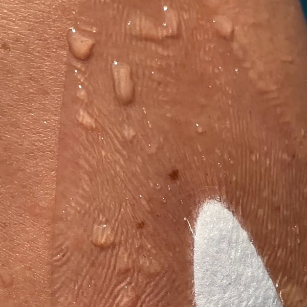 Close up of The V Seal a waterproof transparent swim liner for women